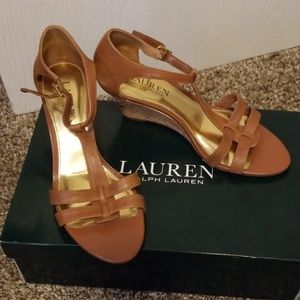 Ralph Lauren Wedges Black Leather